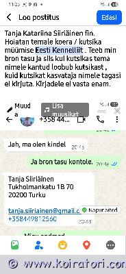 MYYDääN bernhardin www.koiratori.com-ilmoitus Palun ärge andke ega müüge tanja  katariina siiriäinenile koera.. Ta on pettur kes ei osta teilt koera vaid varastab selle teilt kui dok ümber kirjutatud.  hetkel ootab uut kodu bernhardiini kutsikas kes on kahjuks reg tanja nimele. 